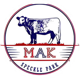 A logo for speckle park with a cow in a circle.