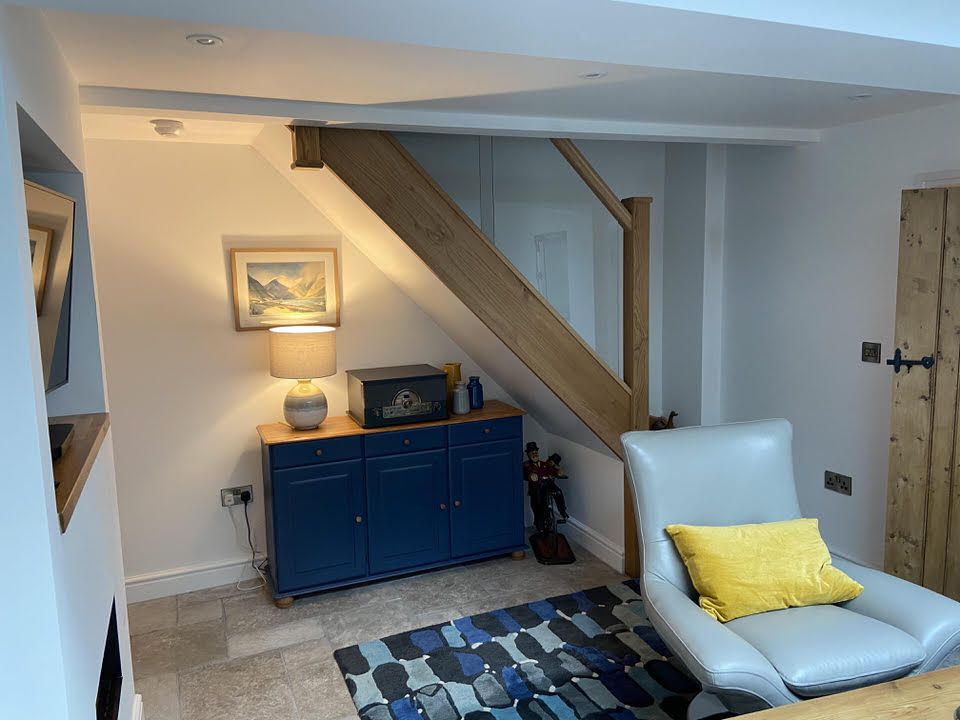 Interior view of hallway in renovated and extended Cheshire cottage, completed by Rawlinson Construction