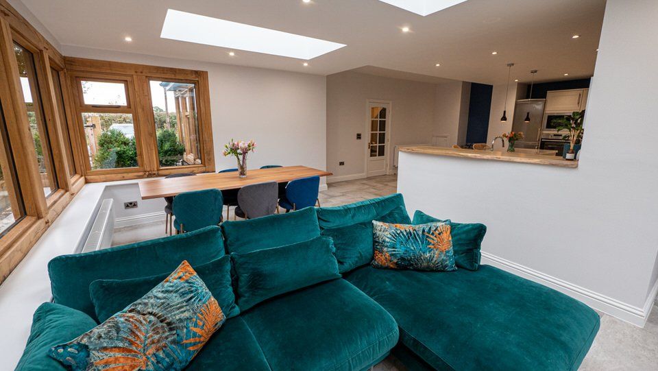 Extended open-plan living space in Cheshire home