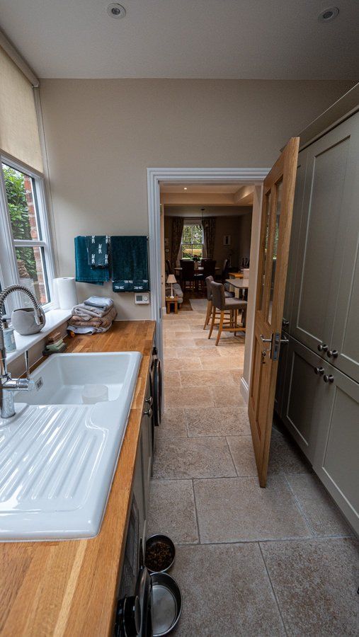 Utility area in kitchen extension of Cheshire property