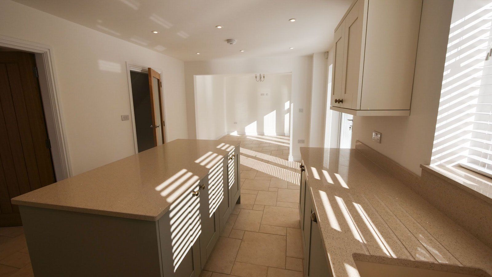 Open plan living / kitchen area in a high-quality new build home Cheshire