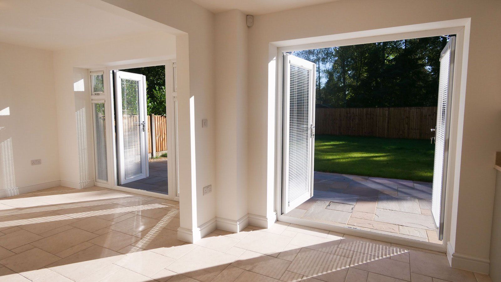 Indoor - outdoor living at new build home in Cranage
