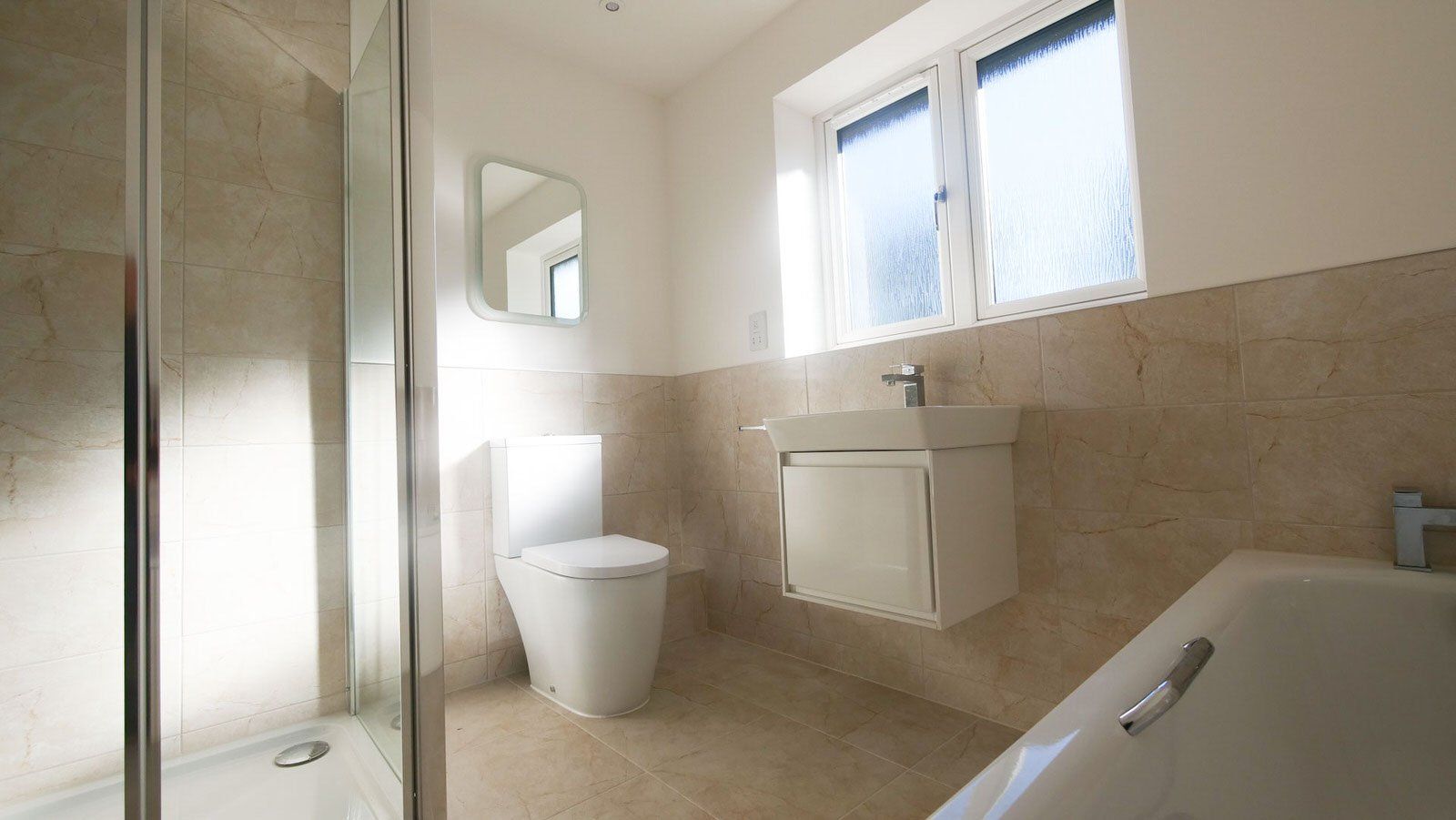 High-quality bathroom in contemporary new build Cheshire home