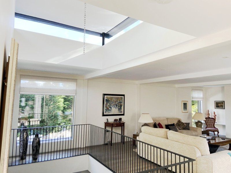 Contemporary living space in renovated Prestbury home