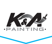 K&A Painting logo with gray and black letters, paintbrush stroke, and tagline.