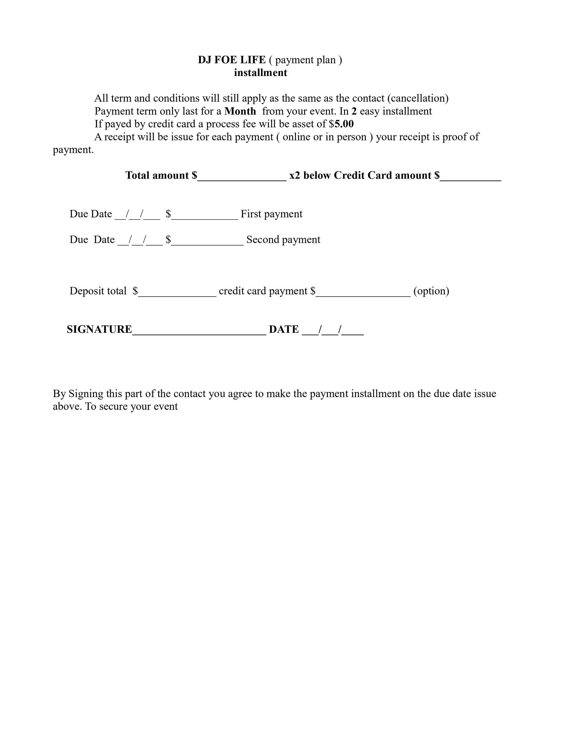 Copy Of The Installment Form