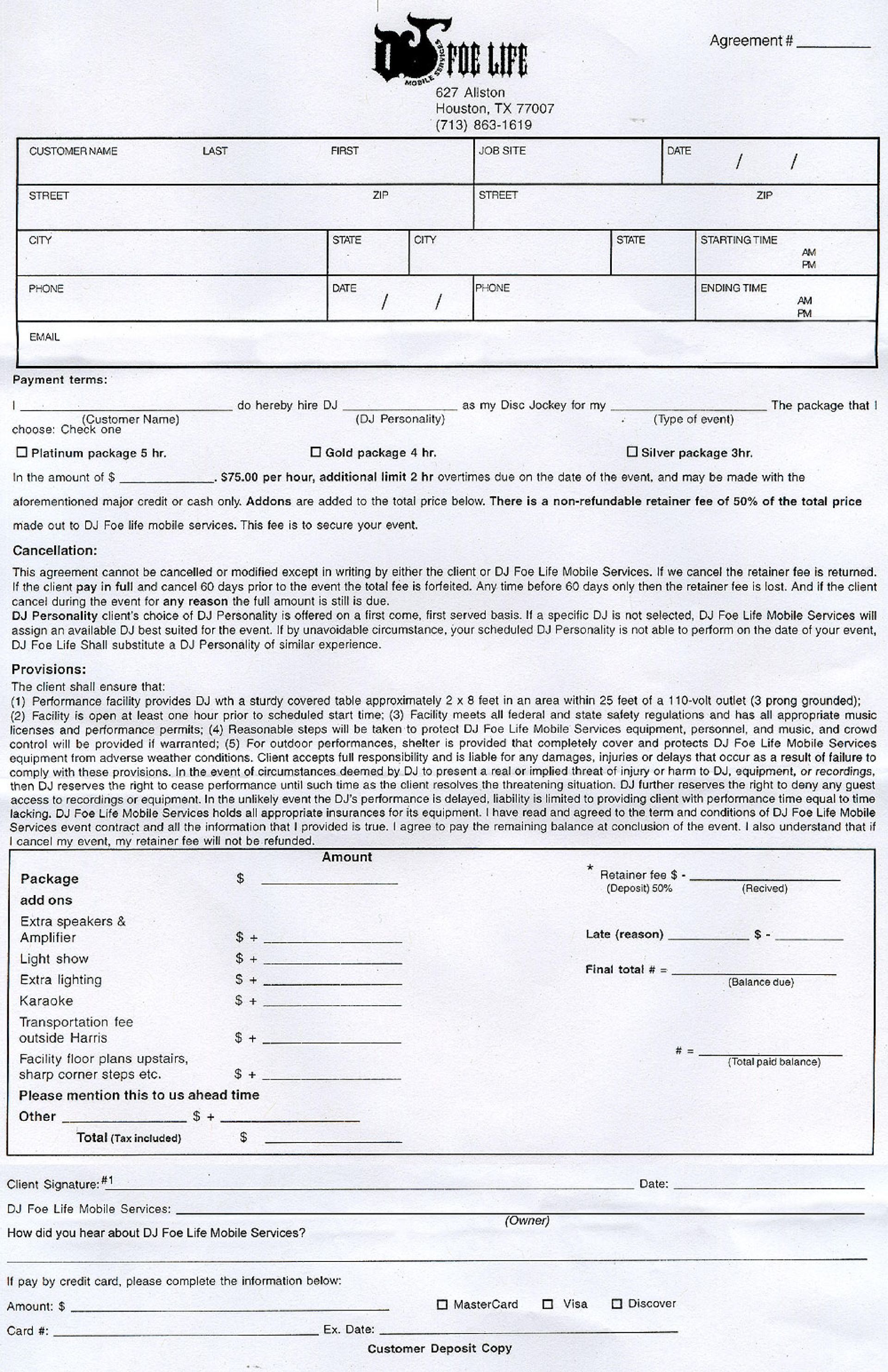 Copy Of The Deposit Form