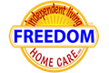 Logo for Freedom Home Care, inc., featuring