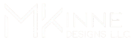 Faint white MKNINE Designs LLC logo on a light background