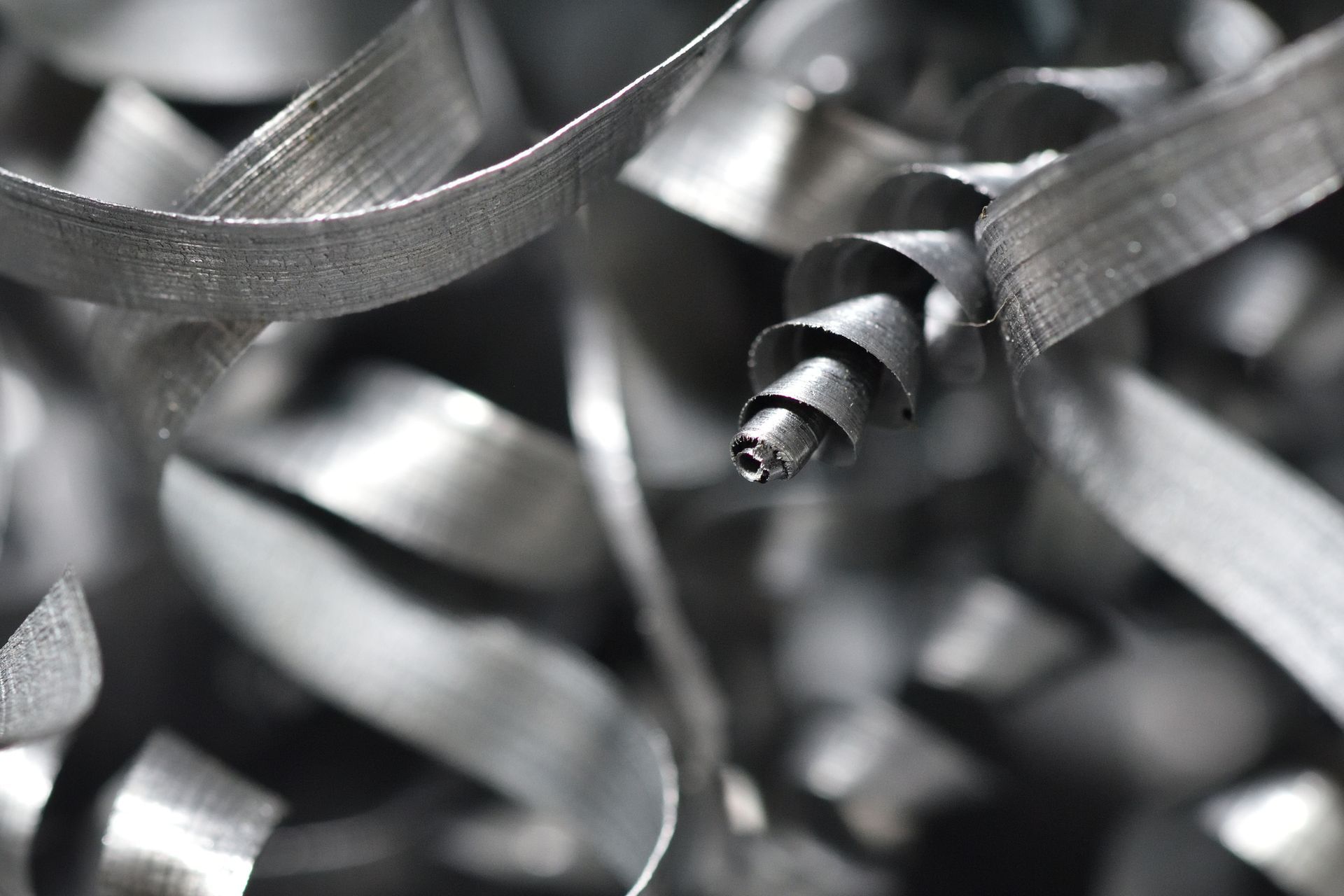 A close up of a pile of metal shavings