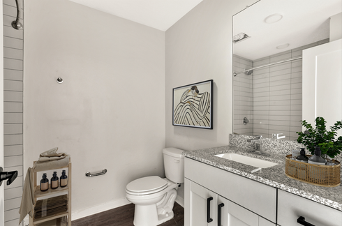 Huntington Forest bathroom with updated fixtures