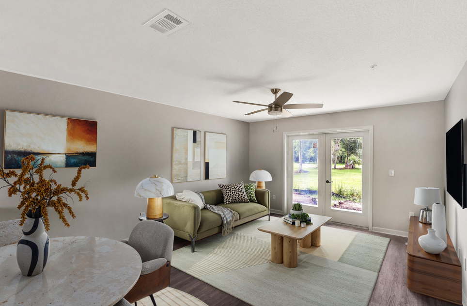 Huntington Forest apartment interior — open-concept living room