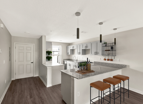Huntington Forest kitchen with granite countertops and modern appliances