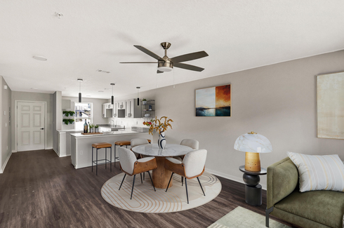 Huntington Forest apartment interior — open-concept living room