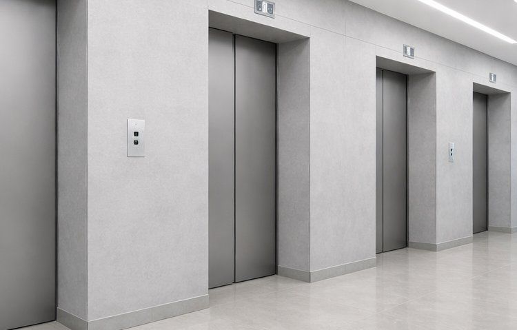 Modern elevator lobby with sleek design