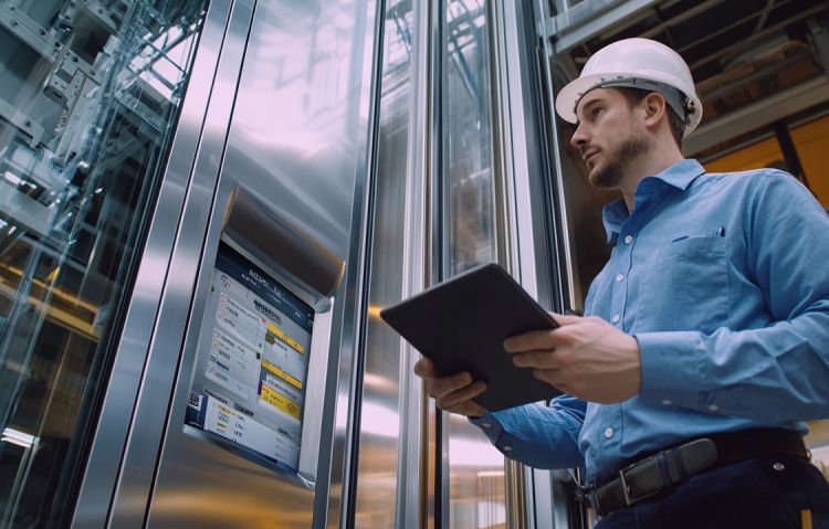 elevator consultant reviewing elevator specifications