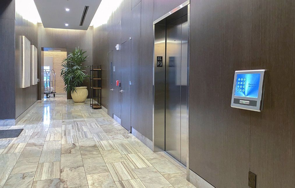 elevator in a lobby
