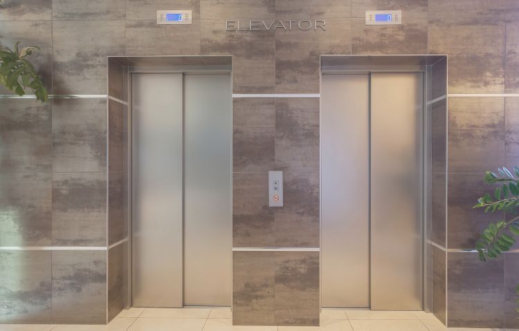elevator in a modern building