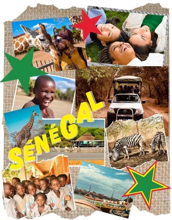 collage photos de la colonie humanitaire pour ado au sénégal