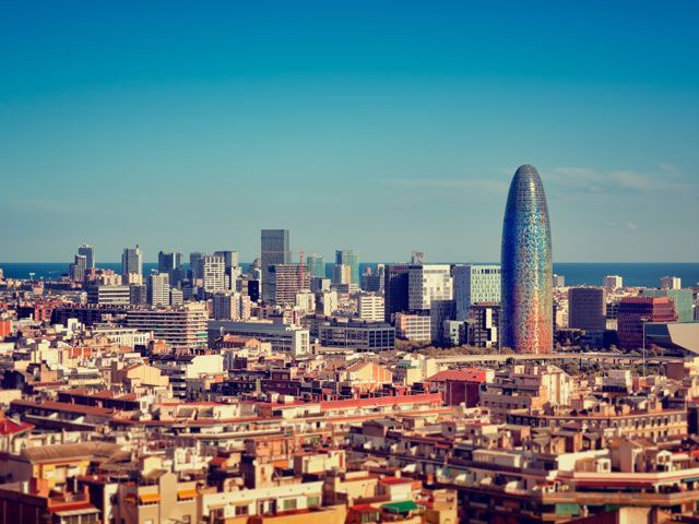 Vue aérienne sur la ville de Barcelone