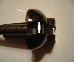 Close-up of a Colt recoil shield