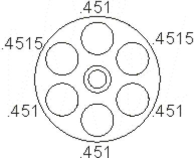 A black and white drawing of a cylinder with chamber dimensions