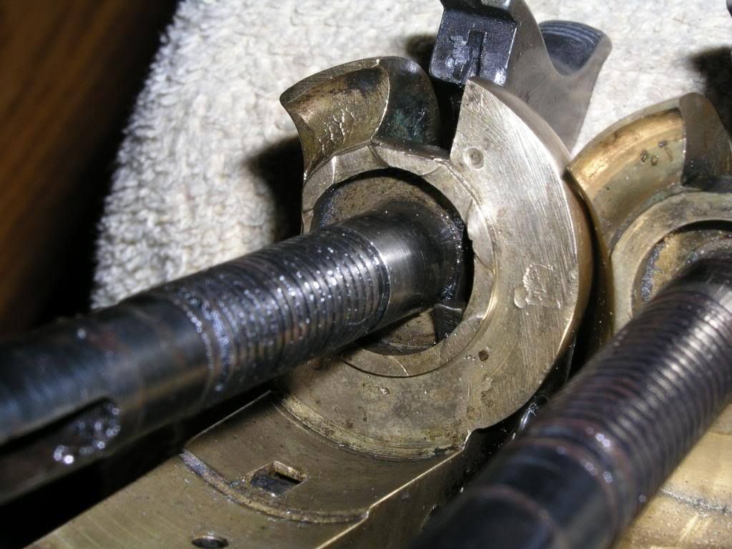 Close-up of a recoil shield and arbor