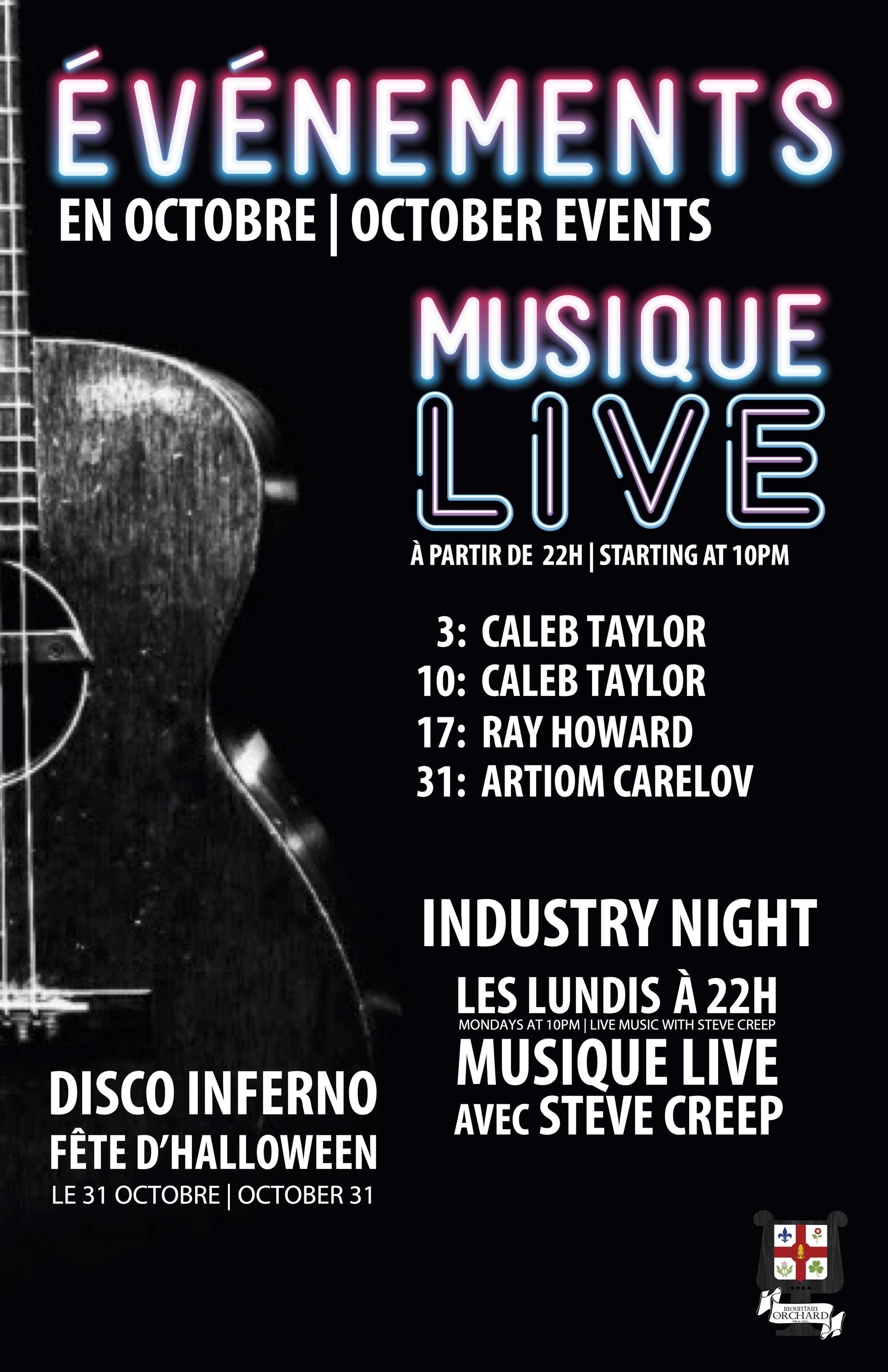 A poster for an event called evenements en aout august events
