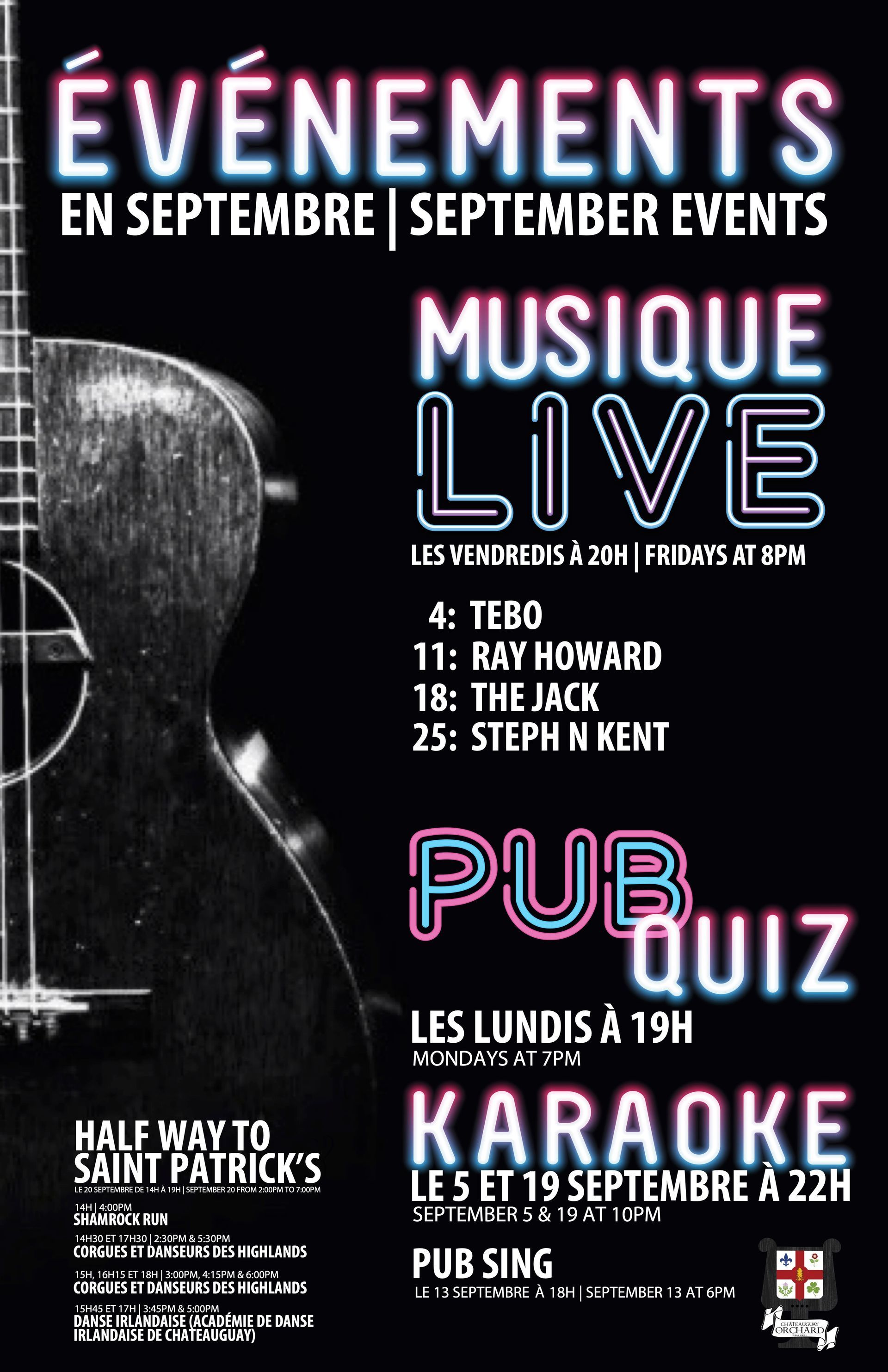 A poster for a live music event with a guitar on it