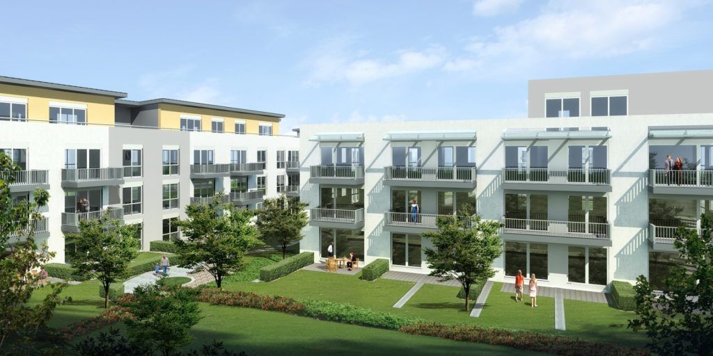 three story white condo unit