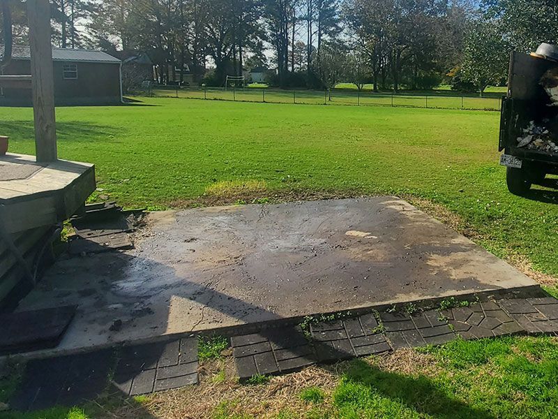 After removal of hot tub