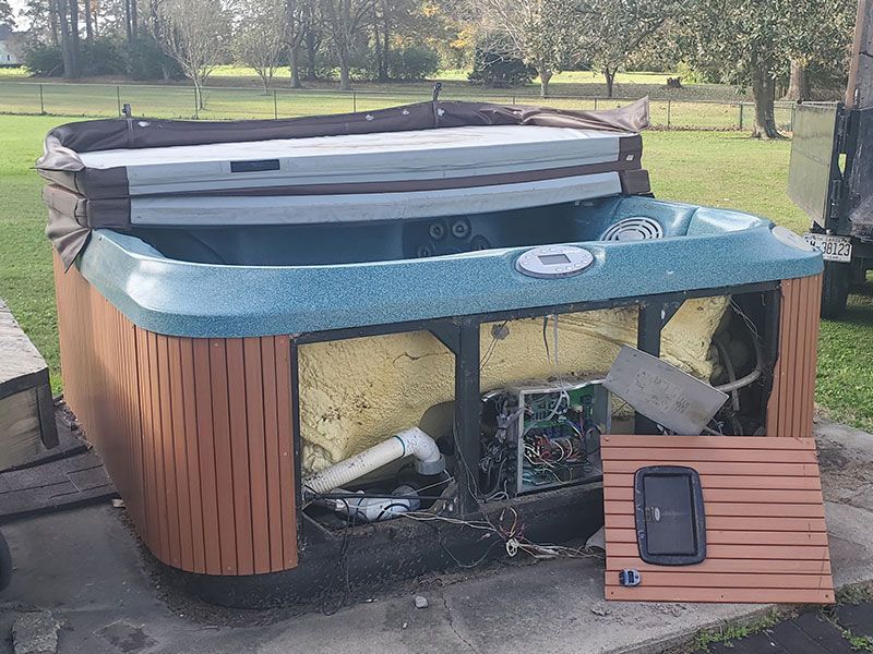 Before removal of hot tub