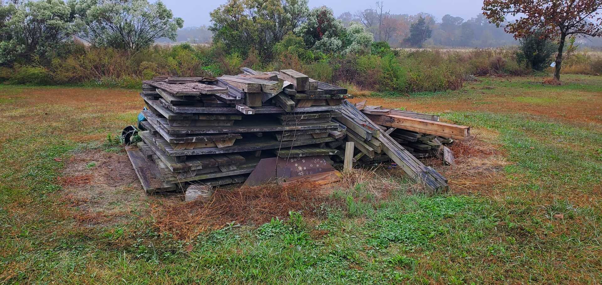 wood removal, pallet removal, property cleanups, elizabeth city nc, hall's hauling & junk removal