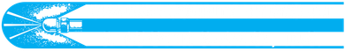 Blue-and-white horizontal banner with a small white airplane icon on the left and long lines extending right