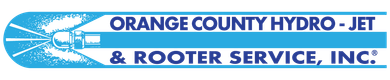 Logo for Orange County Hydro Jet & Rooter Service, Inc. Light blue and white colors, text in dark blue.