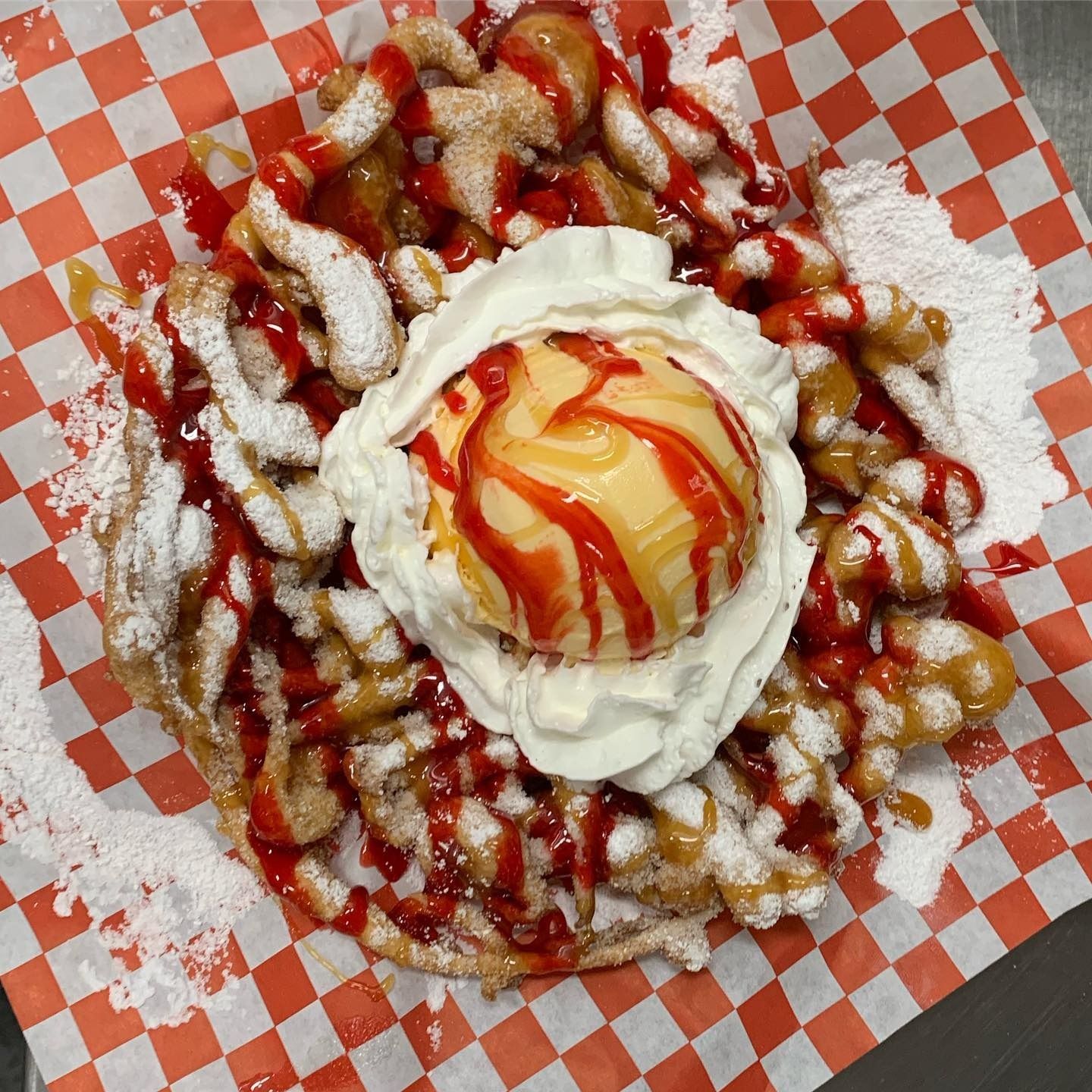 riginal Fantasy Funnel Cake with powdered sugar