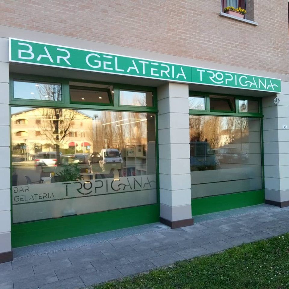Insegna di bar gelateria
