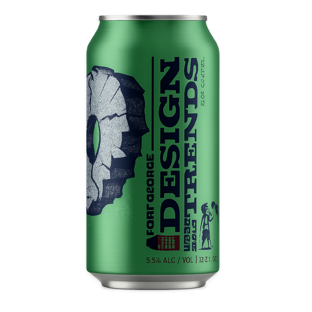 Green beer can with 