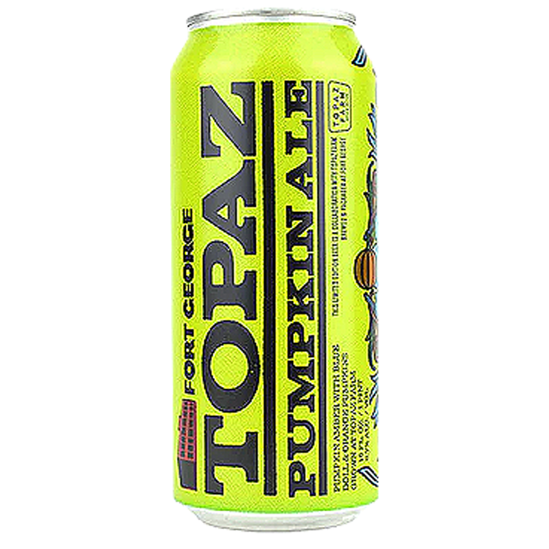 Green can of Fort George Topaz Pumpkin Ale.