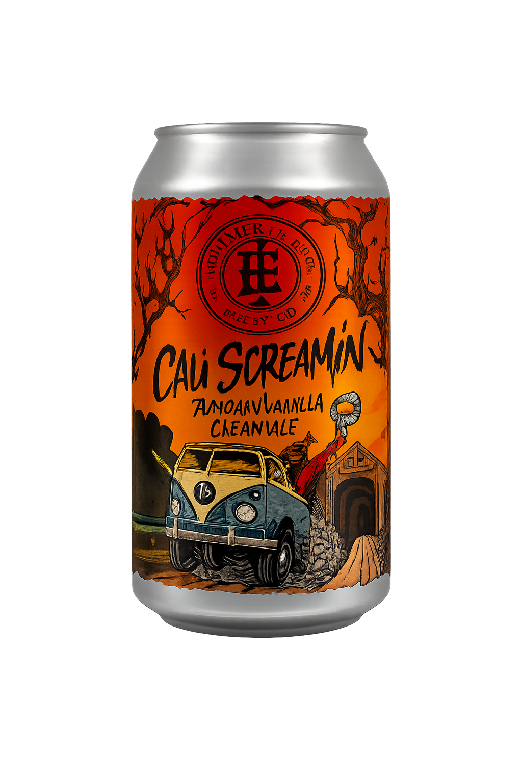 Beer can label: 