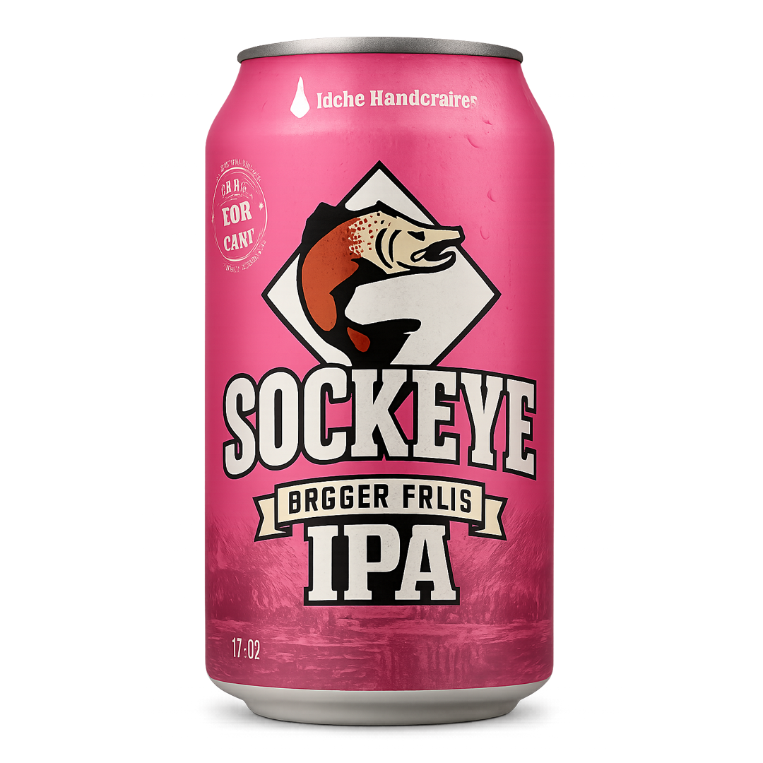 Pink beer can with 