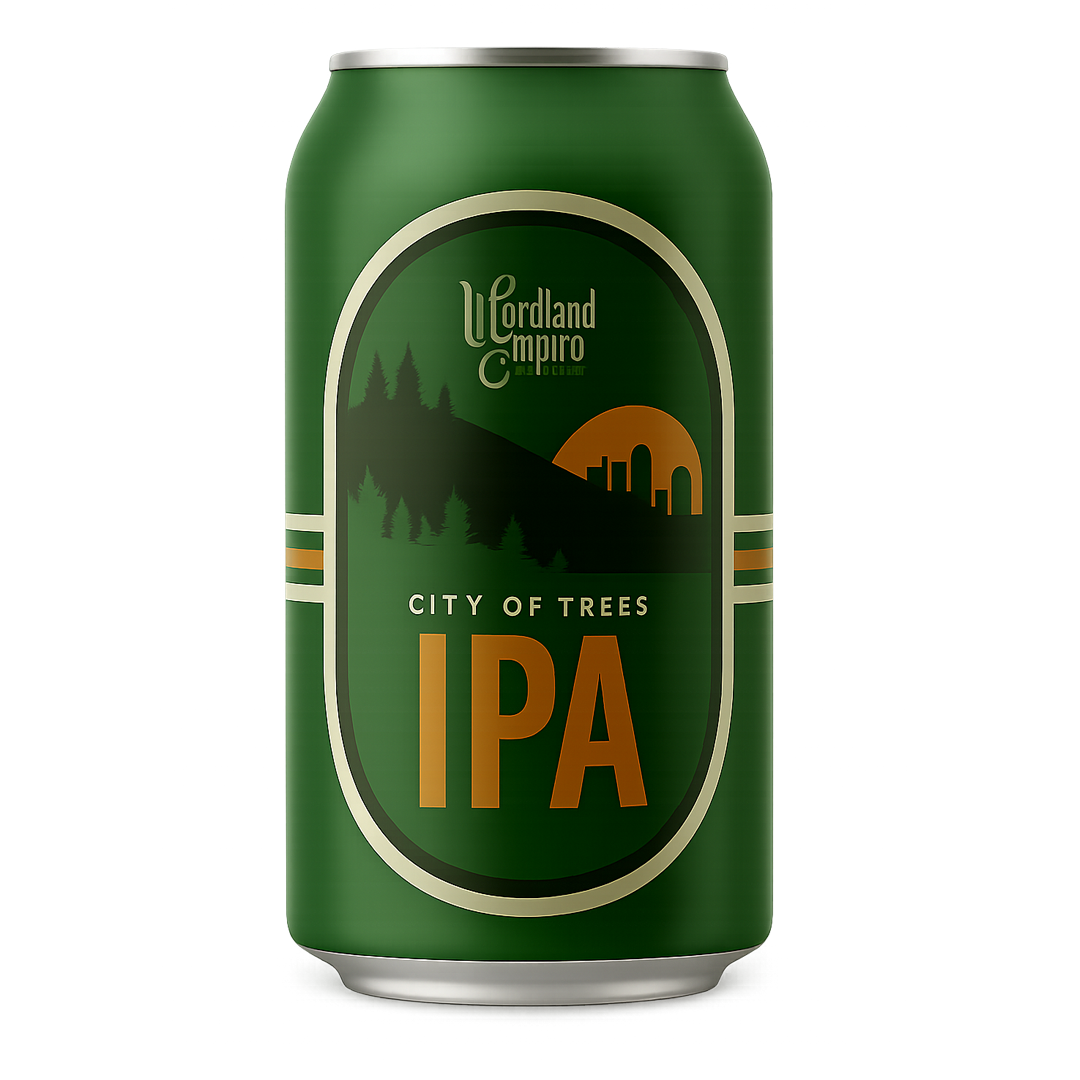 Green beer can with 