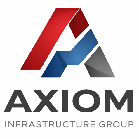 Axiom Infrastructure Group logo with red, blue, and gray stylized A above the company name