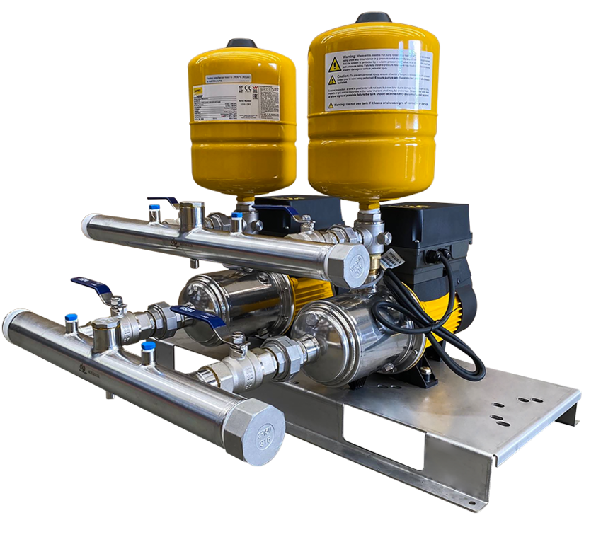 Industrial Machine With Two Yellow Tanks and Stainless Steel Pipes — Taree Water Works in Taree, NSW