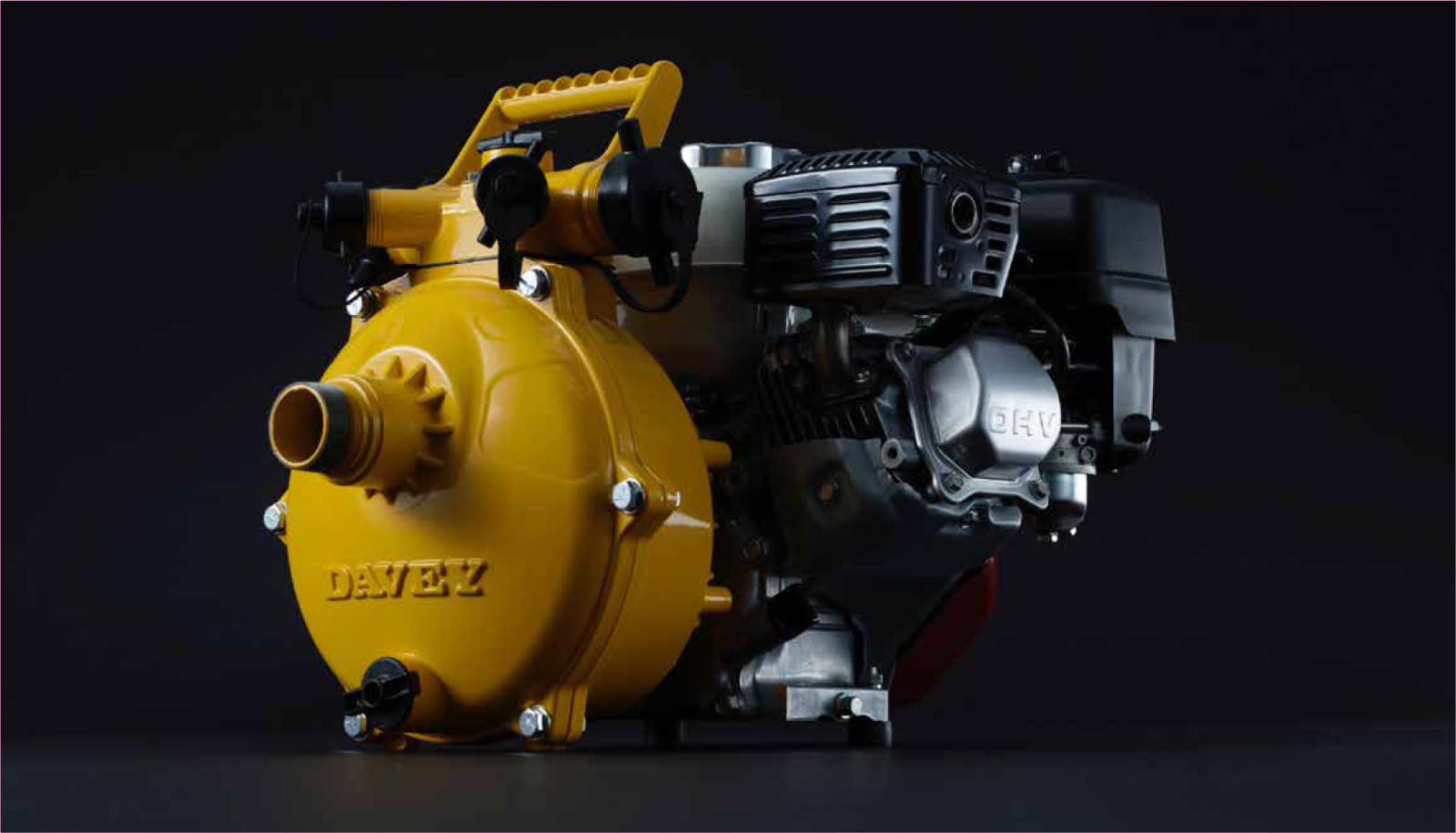 Yellow Industrial Pump or Engine on a Dark Background — Taree Water Works in Taree, NSW