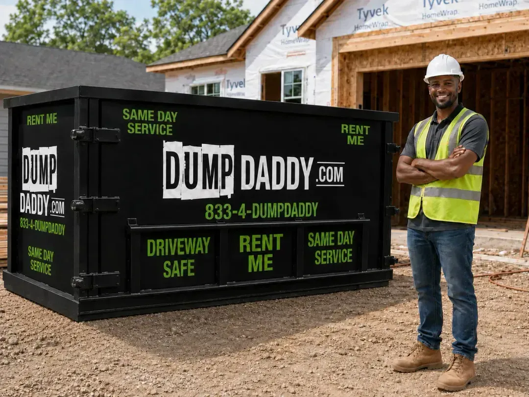 20-yard Dump Daddy dumpster for large renovation and cleanup projects