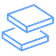 A light blue, simple line-art icon depicting two thin rectangular layers or sheets stacked vertically.