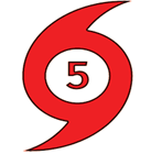 Red hurricane symbol with a