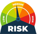 Risk dial pointing towards