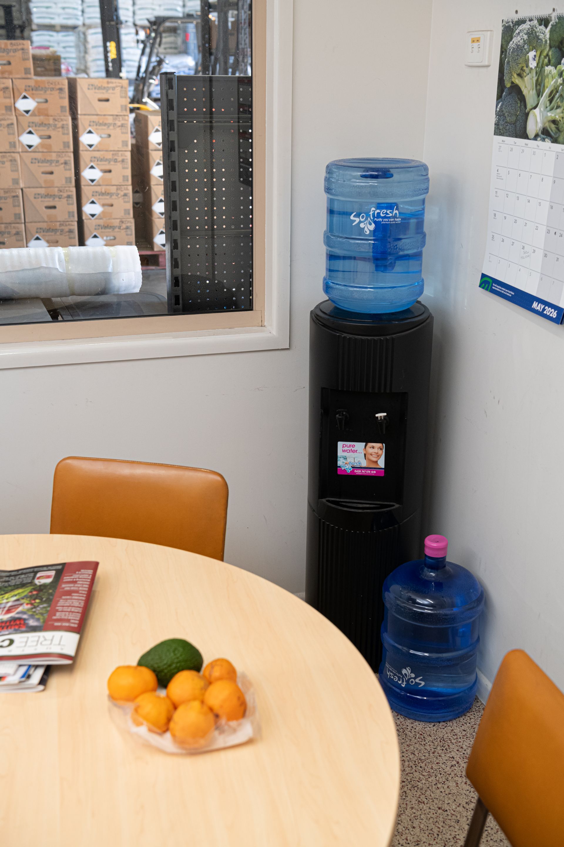 Blue Water Cooler With a Large Water Jug in a Hallway or Office Corner — So Fresh Wide Bay in Innes Park, QLD
